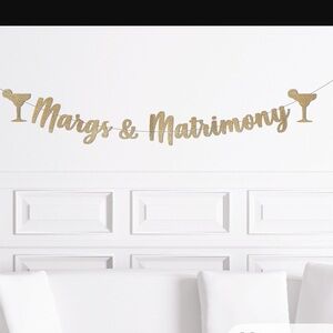 Gold Glitter 'Margs & Matrimony' Banner